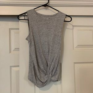 Grey Tank with Side Tie